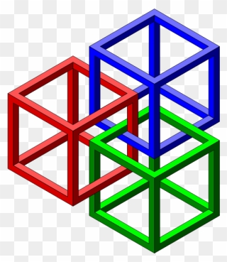 Vector Image Of Tied-up Colorful Cubes Forming An Optical Clipart