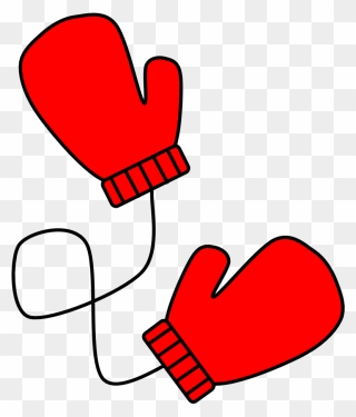 Mittens, Connected, Red - Mitten Clipart - Png Download