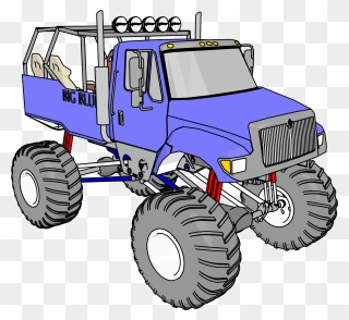 Big Blue Monster Truck Vehicle Clipart Png - Blue Monster Truck Png Transparent Png