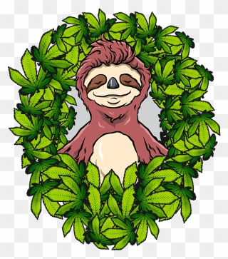 Transparent Weeding Clip Art - Weed Smoking Sloth - Png Download