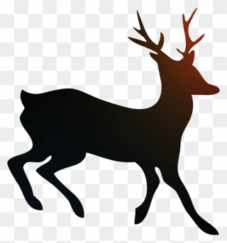 Reindeer Elk Antler Clip Art Silhouette - Elk - Png Download
