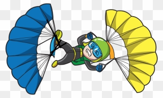 Skydiving Clipart Radical - Cartoon - Png Download