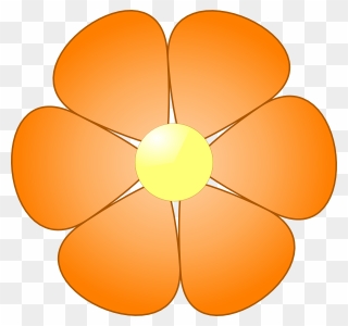 Orange Flower Clipart Clip Black And White Download - Orange Flower Clipart - Png Download