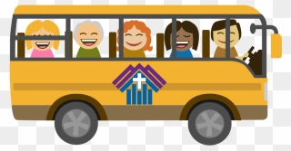 Traveling Together Bus - Cartoon Bus Png Clipart