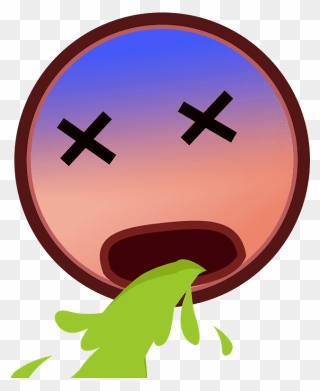 Face Vomiting Emoji Clipart - Cross - Png Download