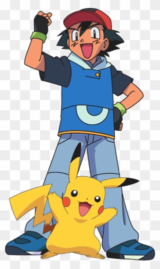 Fear Factor Phony - Ash With Pikachu Standing Clipart