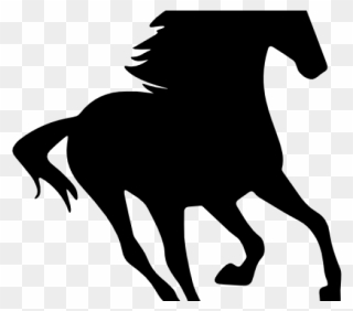 Clip Art Mustang Silhouette American Quarter Horse - Running Horse Vector Png Transparent Png