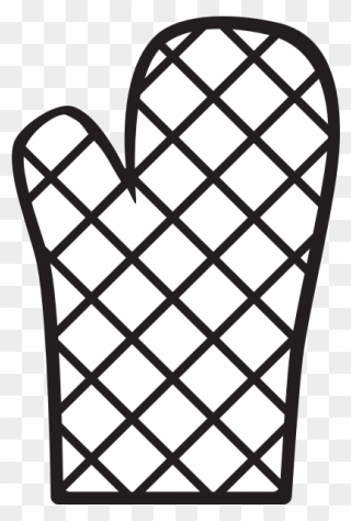 Oven Mitt Silhouette Clipart Black And White - Oven Mitt Clipart - Png Download