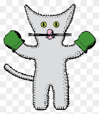 Kitten Clipart Stuffed Cat - Kittens With Mittens Clipart - Png Download