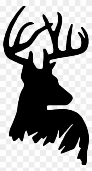 White-tailed Deer Reindeer Silhouette Clip Art - Printable Deer Pumpkin Stencil - Png Download