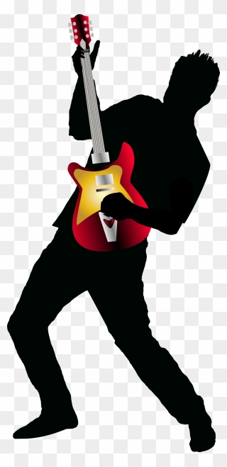 Guitar Play Player T-shirt Band Vector Rock Clipart - Guitar Player Clipart Png Transparent Png