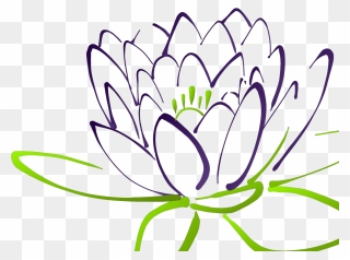Lotus Flower Clipart Black And White - Png Download