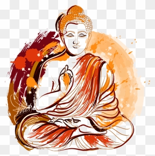 Painted Illustration Buddhism Vector Buddha Lord Gautama - Buddha Art Png Clipart