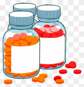 Red Pill Bottle Clipart - Png Download