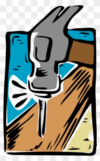 Cartoon Nail And Hammer - Hammer And Nails Clip Art - Png Download