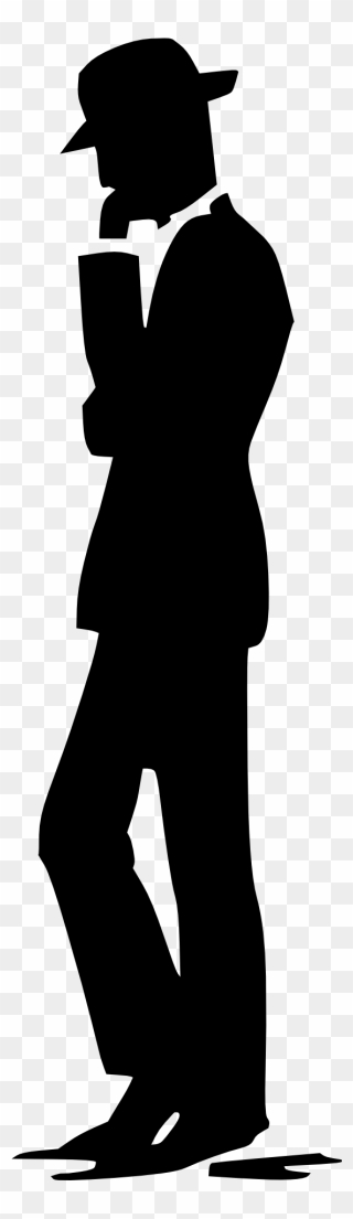 Silhouette Cartoon Clip Art - Silhouette Thinking Man Png Transparent Png