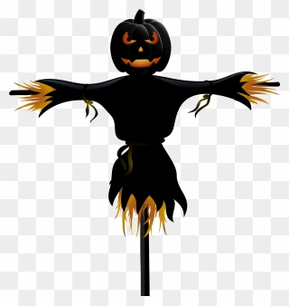 Halloween Pumpkin Scarecrow Transparent Png Clip Art - Transparent Background Halloween Png