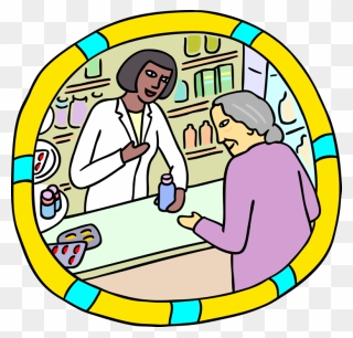 Vector Illustration Of Pharmacist Dispensing Pharmaceutical - Dispensing Clipart - Png Download