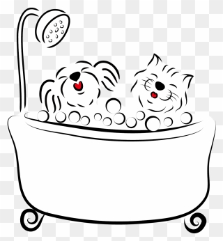 Dog In The Bath Drawings Clipart