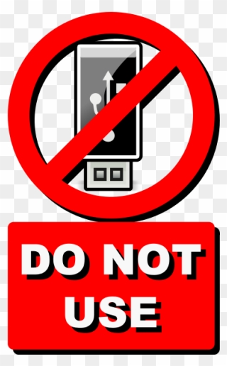 Vector Clip Art Of Do Not Use Usb Stick Label - No Flash Drive Allowed - Png Download