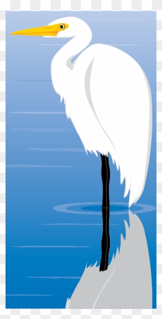 Egret Bird Vector Clip Art - Great Egret - Png Download
