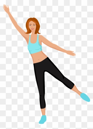 Fitness Girl Clipart - Jumping - Png Download