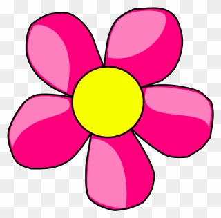 Hot Pink Flower Svg Clip Arts - Pink Flower Clip Art - Png Download