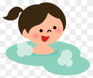 Girl Hot Spring Clipart - 温泉 浴衣 子供 イラスト - Png Download