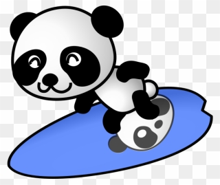 Surfer Panda Png Images - Cartoon Surfer Transparent Animation Clipart