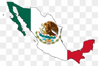 Mexican Flag Clip Art Free - Mexico En America Latina - Png Download