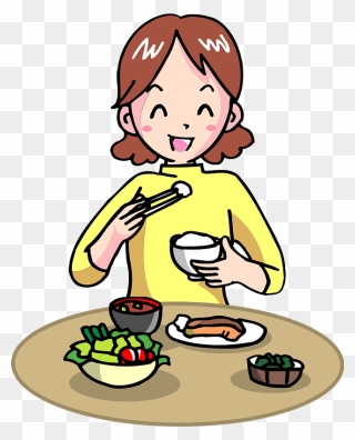 Woman Eat Meal Clipart - Cartoon - Png Download