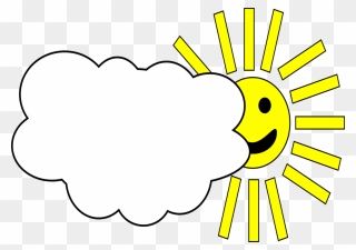 Sun Svg Clip Arts - Cloudy Weather - Png Download