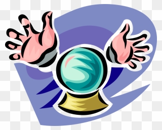 Vector Illustration Of Crystal Ball Orbuculum Glass - Fortune Teller Hands Clipart - Png Download