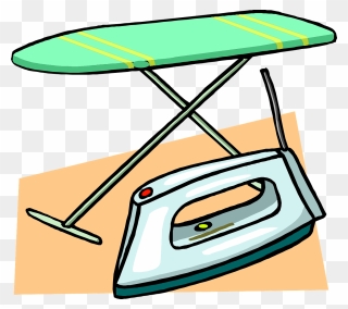 Ironing Board And Iron Svg Clip Arts - Iron And Ironing Board Cartoon - Png Download