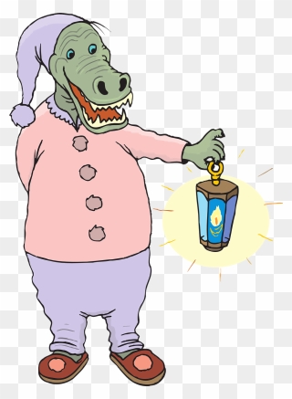 Alligator In Pajamas Clipart - Png Download