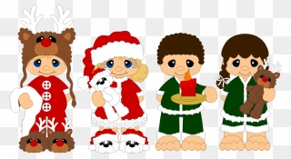 Christmas Family Clipart Image Free Download Christmas - Family Christmas Pajamas Clipart - Png Download