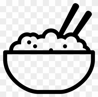 Bowl Of Rice Drawing - Vector Rice Bowl Icon Png Clipart