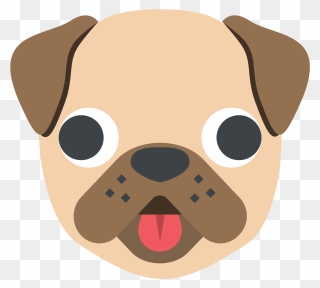 Poodle Puppy Face Pug Emoji - Emoji Dog Clipart
