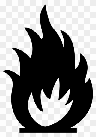 Vector Image Of International Fire Warning Symbol - Fire Clipart Black And White - Png Download