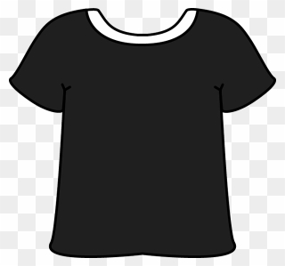 Black Tshirt With White Collar Clip Art - Illustration - Png Download