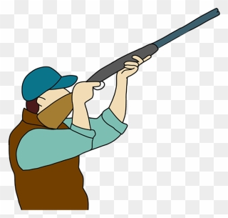 Gun Shot Clipart Hunter Gun - Cartoon Hunter Png Transparent Png