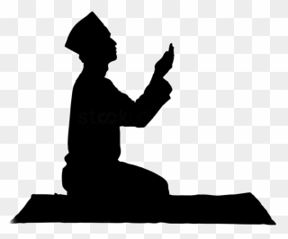 Man Praying Muslim Prayer Silhouette Ftestickers Freeto - Muslim Praying Clipart - Png Download