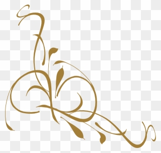 Simple Gold Scroll Clipart Clip Transparent Stock Free - Gold Design Clipart - Png Download
