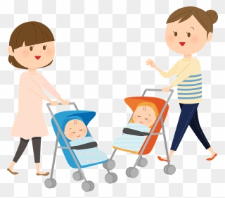 Mothers Babys Transport Friends Clipart - 無料 ママ 友 イラスト - Png Download