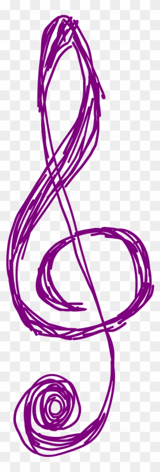 Clef Music Purple Free Photo - Music Note Drawing Png Clipart