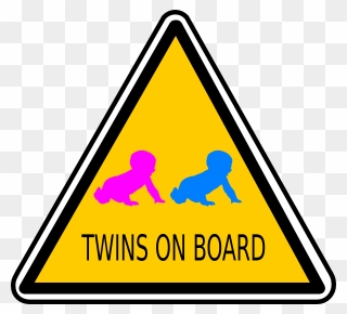 Twins On Board Sign Clip Art - Hot Surface .png Transparent Png