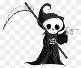 Black Death Grim Reaper Clip - Cartoon Grim Reaper Transparent Background - Png Download