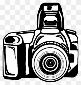Camera Photography Clip Art - Camera Image In Black And White - Png Download
