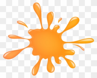 Slime Clipart Orange - Orange Paint Splatter Clipart - Png Download
