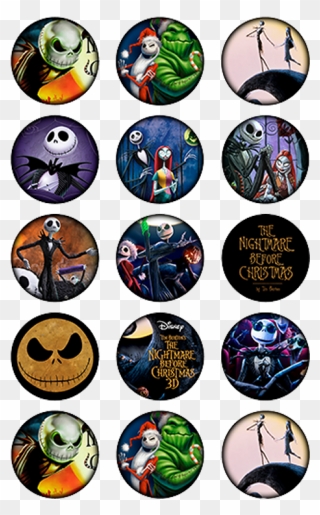 The Nightmare Before Christmas Edible Cupcake Toppers - Frozen 2 Cupcake Toppers Clipart